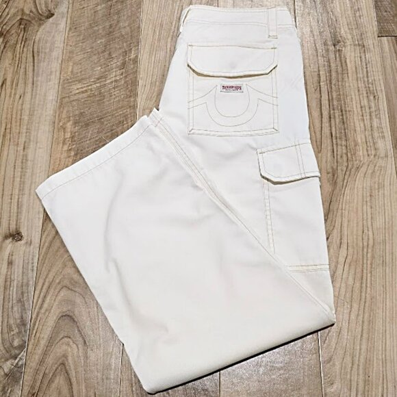 True Religion Military Cargo Pants 31 Urban Hip Hop Retro Skate Street 35.5X32 - Picture 1 of 16